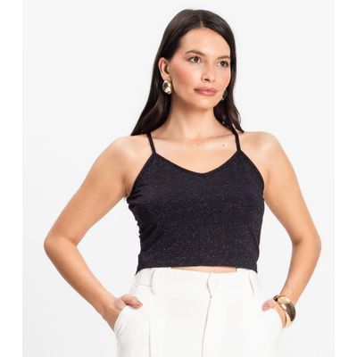 Blusa de alça Infinita Cor Preto P / Preto