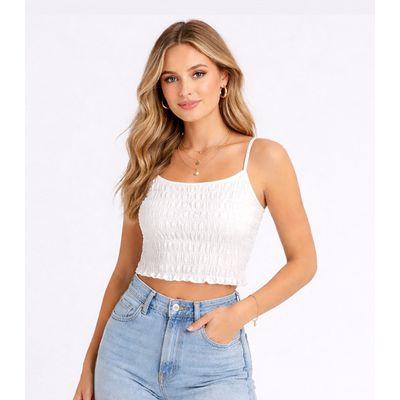 Blusa Feminina Com Alça Fina Infinita Cor Bege P / Bege