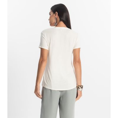 Blusa Básica Feminina Viscotorcion Rovitex Bege GG / Bege