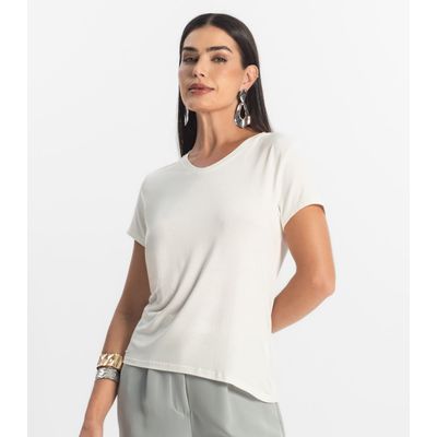 Blusa Básica Feminina Viscotorcion Rovitex Bege G / Bege