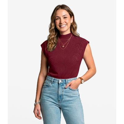 Blusa Feminina Com Gola Chaminé Select Vermelho G / Vermelho