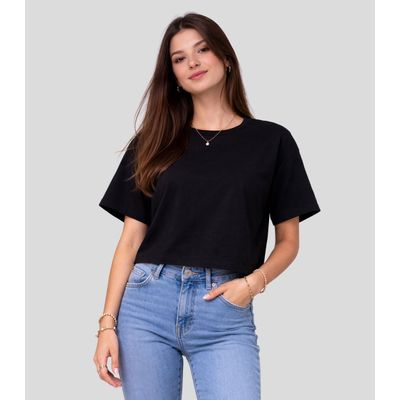 Blusa Feminina Em Malha Poliéster Infinita Cor Preto M / Preto