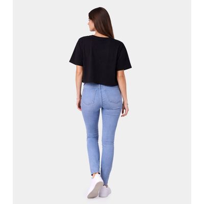 Blusa Feminina Em Malha Poliéster Infinita Cor Preto G / Preto