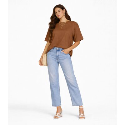 Blusa Feminina Com Mangas Amplas Infinita Cor Marrom G / Marrom