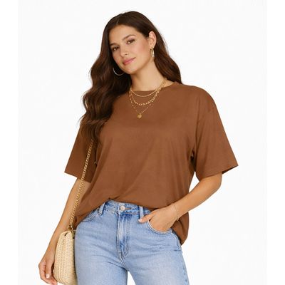 Blusa Feminina Com Mangas Amplas Infinita Cor Marrom G / Marrom