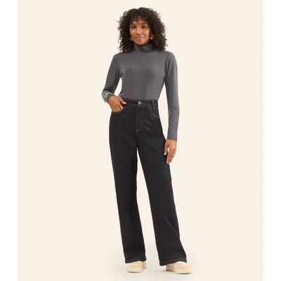 Blusa Feminina Cotton Gola Alta Básica Rovitex Cinza P / Cinza