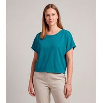 Blusa Feminina Básica Com Manga Curta Infinita Cor Azul