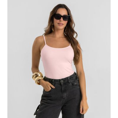 Blusa de Alça Feminina Em Poliamida Dianna Rosa G / Rosa