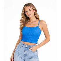 Blusa Feminina Com Alça Fina Infinita Cor Azul
