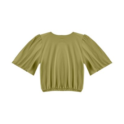 Blusa Feminina Com Franzido Na Manga Infinita Cor Verde GG / Verde