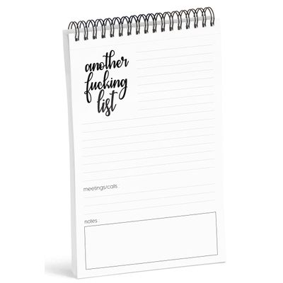 Bloco de Lista de Tarefas 15 x 23 cm, Branco Clássico, Caligrafia, Espiral, Checklist Diário, Destacável, 50 Folhas - Inkdotpot 15,24 Cm × 22,86 Cm / Branco