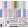 Basics - Tema Pastel Papel Scrapbook Dupla-Face 30,5x30,5 cm Cartolina Kit p/ Cartões c/ Adesivo 16 Pág - Rosa/Azul Claro/Verde - Inkdotpot 30,48 Cm × 30,48 Cm / Rosa