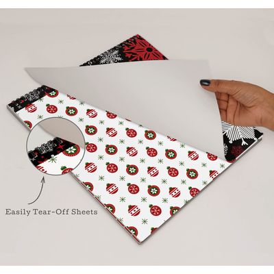 Bloco de Papel Texturizado Tema Natal, 25 Folhas, Lado Único, Papel Cartão Colorido para Scrapbooking, Cartões e Diários - Inkdotpot 15,24 Cm × 15,24 Cm / Multicolorido