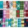 Bloco 25 Folhas Xadrez e Tartã, Papel Cartão Colorido Lado Único para Scrapbook, Fundo Decorativo e Diário - Inkdotpot 30,48 Cm × 30,48 Cm / Multicolorido