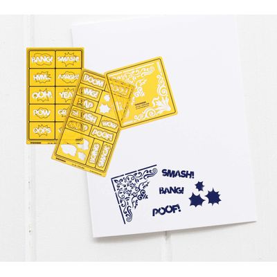 7 Peças Moldes Multi-Padrão Pop-Art e Florais para Scrapbooking, Design, Artesanato DIY e Materiais de Arte - Traceease Amarelo