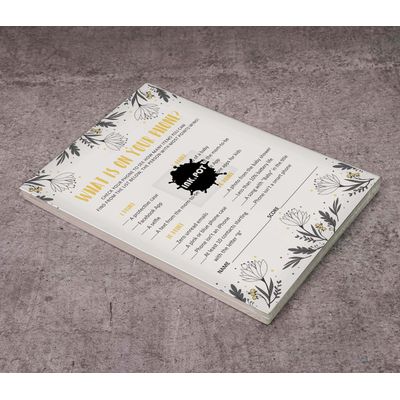 Pacote com 50, Coleção Chá de Bebê Menino/Menina, Jogo O Que Tem No Seu Celular, Jogos e Atividades, Decorações Tema de Pássaros - Inkdotpot 12,7 Cm × 17,78 Cm / Branco