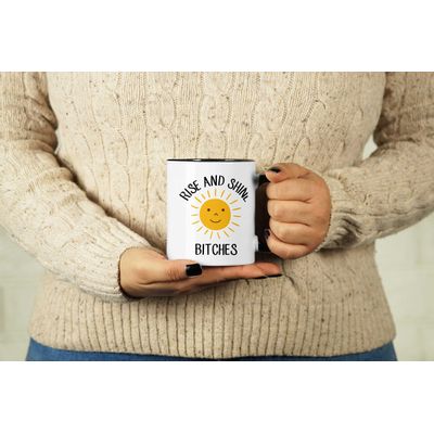 Acordem e Brilhem, Vadias Humor Adulto Engraçado Caneca de Cerâmica 325 ml Presente de Aniversário para Amigos - Inkdotpot 325 Ml / Azul