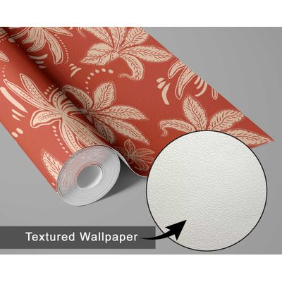 Papel de Parede Vinil Autoadesivo Folhas Retrô Chic Impermeável Removível Rosa para Quartos e Salas, Armários, Espaços Locados - S4Sassy 63,5 cm (L) × 609,6 cm (C) / Rosa - Vinil Texturizado