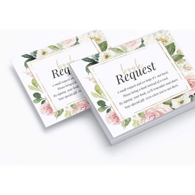 30 Cartões Florais Neutros para Chá de Bebê, para Preencher - Inkdotpot 10,16 Cm × 7,62 Cm / Branco - Livro pro Bebê