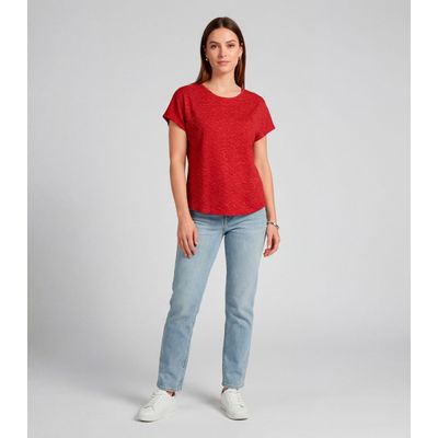 Blusa Feminina Básica Manga Curta Infinita Cor Vermelho P / Vermelho