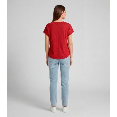 Blusa Feminina Básica Manga Curta Infinita Cor Vermelho M / Vermelho