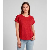 Blusa Feminina Básica Manga Curta Infinita Cor Vermelho
