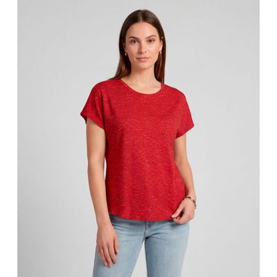Blusa Feminina Básica Manga Curta Infinita Cor Vermelho M / Vermelho