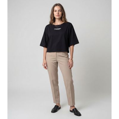 Blusa Feminina Em Viscotorcion Infinita Cor Preto M / Preto