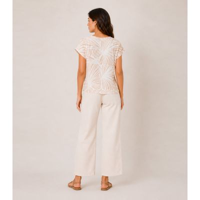 Blusa Feminina Estampada Rovitex Bege P / Bege