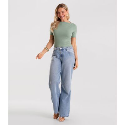 Blusa Feminina Decote Canoa Básica Ribana Rovitex Verde GG / Verde