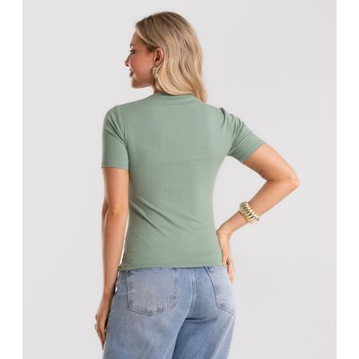 Blusa Feminina Decote Canoa Básica Ribana Rovitex Verde M / Verde