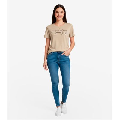 Blusa Feminina Em Viscotricot Infinita Cor Bege P / Bege