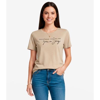 Blusa Feminina Em Viscotricot Infinita Cor Bege P / Bege
