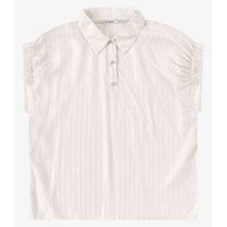 Blusa Feminina Box Listrada Sem Manga Endless Bege