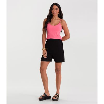 Blusa De Alça Feminina Canelada Rovitex Rosa P / Rosa