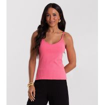 Blusa De Alça Feminina Canelada Rovitex Rosa