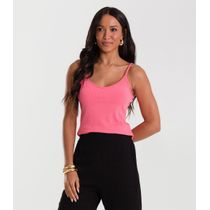 Blusa De Alça Feminina Canelada Rovitex Rosa