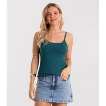 Blusa de Alça Feminina Viscotorcion Básica Rovitex Verde