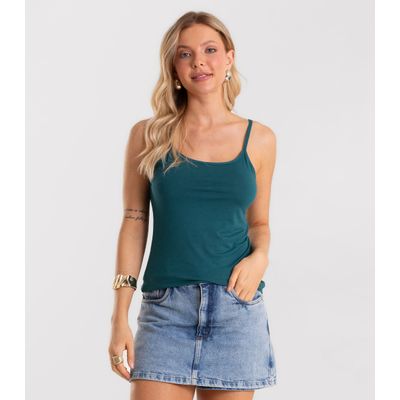 Blusa de Alça Feminina Viscotorcion Básica Rovitex Verde GG / Verde
