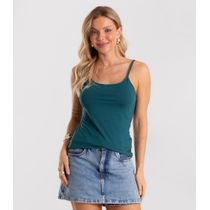 Blusa de Alça Feminina Viscotorcion Básica Rovitex Verde