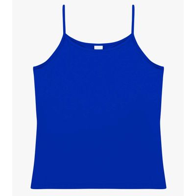 Blusa de Alça Feminina Viscotorcion Básica Rovitex Azul P / Azul