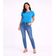 Blusa Feminina Elástico Nas Mangas Infinita Cor Azul GG / Azul