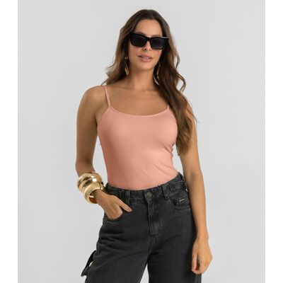 Blusa de Alça Feminina Em Poliamida Dianna Marrom M / Marrom