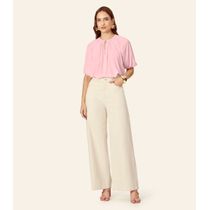 Blusa Feminina Ampla Com Lastex Em Viscose Endless Rosa