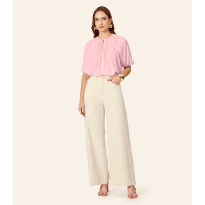 Blusa Feminina Ampla Com Lastex Em Viscose Endless Rosa M / Rosa