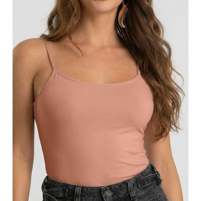 Blusa de Alça Feminina Em Poliamida Dianna Marrom GG / Marrom
