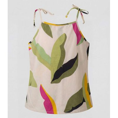 Blusa De Alça De Laço Infinita Cor Baunilha GG / Baunilha