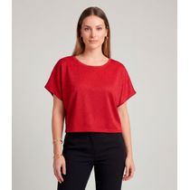 Blusa Feminina Básica Com Manga Curta Infinita Cor Vermelho