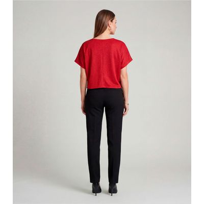 Blusa Feminina Básica Com Manga Curta Infinita Cor Vermelho P / Vermelho