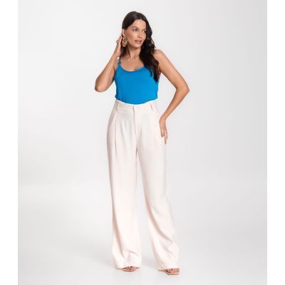 Blusa de Alça em Visco Tricot Infinita Cor Azul G / Azul